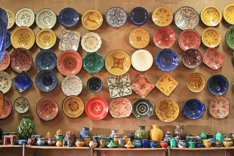 Colourful Moroccan pottery