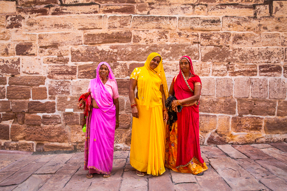 Indian women in colourful clothes