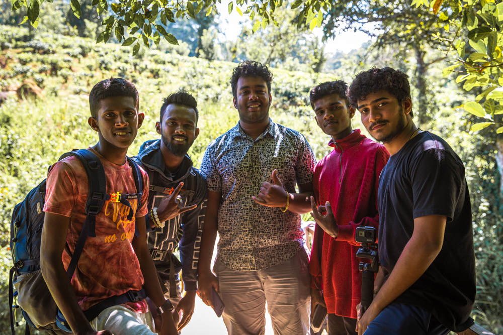 A group of 5 local men from Sri Lanka posing for the picture.